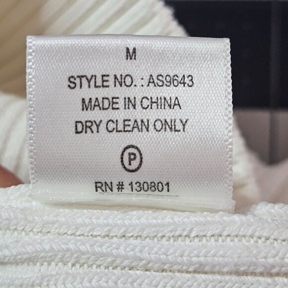 ALC Women Dress Ivory Size M Ribbed Bodycon Minimalist Chic Elegant Date Night - Picture 13 of 14